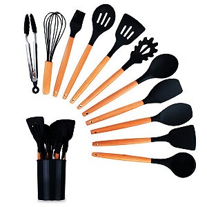 Kit 12 Peças Utensílios de Silicone Cozinha