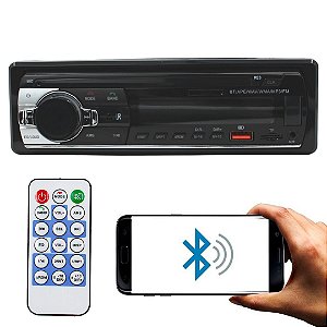 Rádio Veicular Com Bluetooth Controle Remoto Reprodutor Multimídia MP3 FM USB TF Mod. 10288