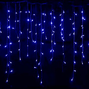 Pisca de LED Cascata 100L 3M X 70CM 8 Modos Tomada Natal Ano Novo Festas