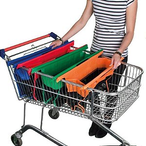 Kit Sacola Eco Resistente Supermercado Trolley 4 Peças