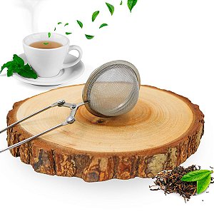 Infusor De Chá Coador Em Aço Inox Cabo Pinça