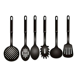 CDSP - Kit Utensílios Cozinha Nylon Preto