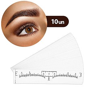 Régua Adesiva Design Sobrancelhas Micropigmentação Microblading Henna 10 Un