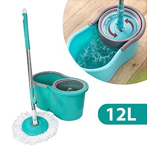 Mop Balde Com Esfregão Giratório 180 Graus Limpeza 12 Litros