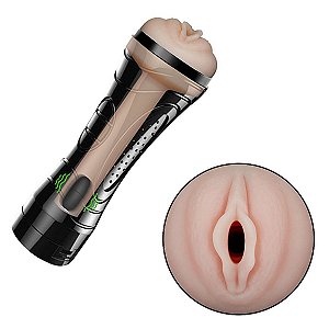 Masturbador Masculino Vagina Cyberskin Vibrador Formato Lanterna