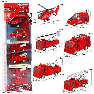 Carrinhos Brinquedo Conjunto 6 Un Miniaturas Helicóptero