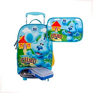 Conjunto Mochila Estojo Lancheira Térmica Cachorrinho