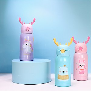Garrafinha Squeeze Infantil Garrafa Canudo Térmica