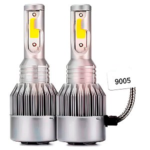Par de Lâmpadas Automotivas Farol Alto Baixo Full LED 9005
