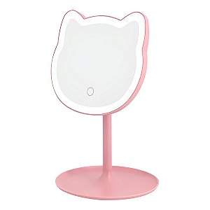Espelho de Mesa para Maquiagem Formato Gatinho Decorativo