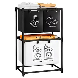 Estante Cesto Triplo Organizador Roupas Meias Armazenamento