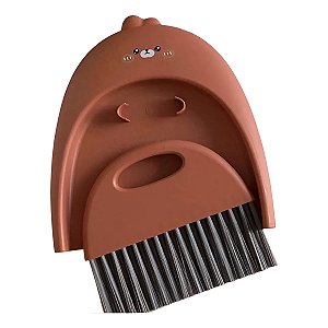Kit Mini Vassoura Pá Ursinho Limpeza Diversão Limpa Mesa