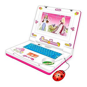 Laptop Infantil Brinquedo Educativo Divertido Musical Rosa