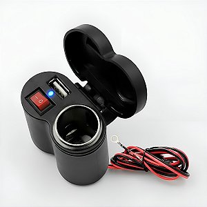 Tomada USB para Moto 12v Carregador Acendedor Cigarro