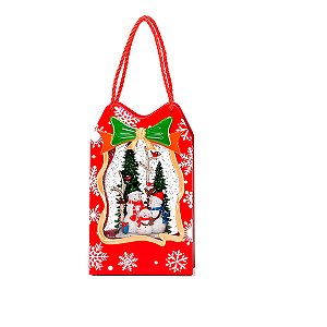 Enfeite Mesa Bolsa Globo de Neve Sons Decoração Natal