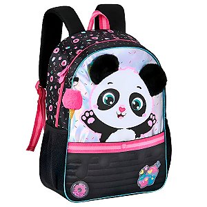Mochila Infantil Pandinha Pelúcia Chaveiro Personagem