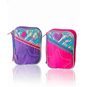 Estojo Estilo Box Holográfico Escolar Juvenil Organização
