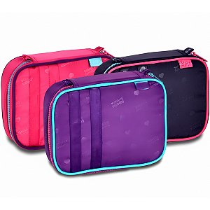 Estojo Box Escolar Fashion Multifuncional Passeio Cor