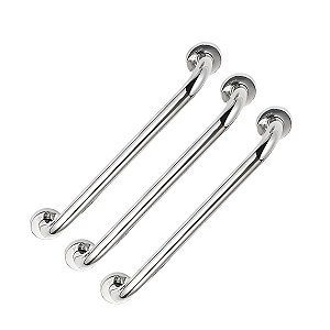 Barra de Apoio Suporte Tubular Reta Aço Inox Segurança 60cm