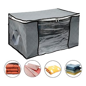 Saco Organizador Bolsa Roupas Cobertas Multifuncional Cinza