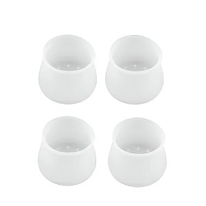 4 Protetores Silicone Cadeira Mesa Cama Redondo Transparente