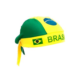 Bandana Torcedor Ajustável Eventos Esportivos Verde Amarelo