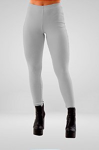 Calça Legging Ribana Fio Algodão Orgânico com Elastano Cinza