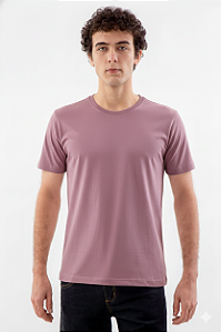 Camiseta Básica Masculina Gola Olímpica Malha Fio Algodão Orgânico Alfazema