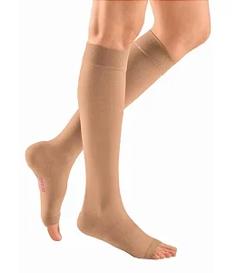 Meia Duomed Smooth Panturrilha Ponteira Aberta 20-30 Mmhg