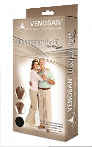 Meias Venosan Ulcercomfort Panturrilha 30-45mmHg Curta Branco e Bege