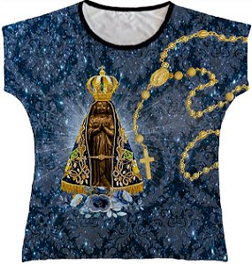 Blusa Feminina bata N.Sra Aparecida Rainha do Brasil