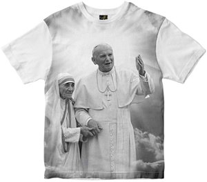 Camiseta Papa João Paulo II e Madre Teresa Rainha do Brasil