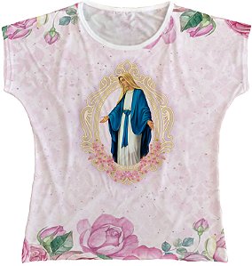 Blusa Feminina bata Nossa Senhora das Graças Rainha do Brasil