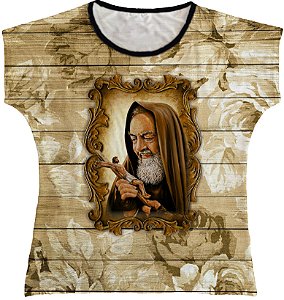 Blusa Feminina bata São Padre Pio Rainha do Brasil