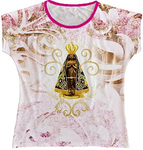 Blusa Feminina bata Nossa Senhora Aparecida Rainha do Brasil