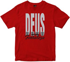 Camiseta Deus minha fortaleza vermelha Rainha do Brasil