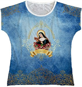 Blusa Feminina bata Santa Rita Rainha do Brasil