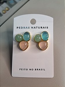 Brinco com Pedras Naturais