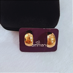 Brinco Rommanel Folheado a Ouro 18k Meia Argola