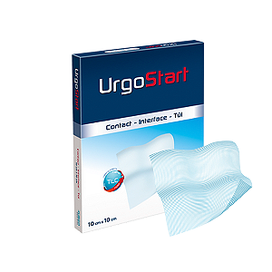 UrgoStart Contact, Malha de Poliéster com TLC-Nosf, Octassulfato de Sacarose de 10x10cm da UrgoMedical - Caixa/ Unidade