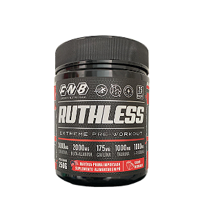 Ruthless Extreme Pre-Workout 250g, para 25 Porções, Sabor Morango da Flora Nativa do Brasil - Unidade