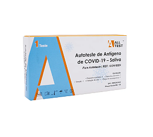 Autoteste COVID-19 Antígeno Saliva Alltest, caixa c/ 01 teste