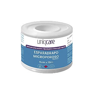 Esparadrapo Microporoso Branco de 5cm x 10m da Uniqcare - Unidade