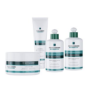 Kit Cachos 300ml/g CurlControl American Desire Ativador de Cachos  + Creme de Pentear  + Gelatina Capilar + Day After