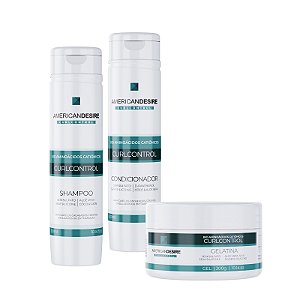 KIT Shampoo + Condicionador 300ml + Gelatina Capilar 300g Cachos CurlControl American Desire