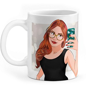 Caneca Personalizada com Caricatura Premium + Nome, Presente Criativo
