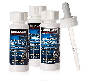 Minoxidil Kirkland 5 3 unidades SEM CONTA GOTAS EUA Barba