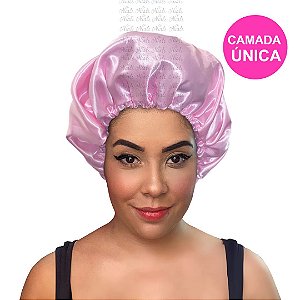 Touca De Cetim Camada Única - Rosa Bebe