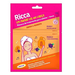 Máscara Capilar Ricca + touca - Papaya e Bluberry