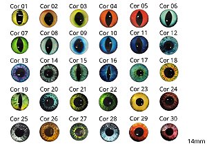 Par de Olhos de Vidro - 14mm ~ 15mm